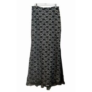 J R Nites by Caliendo Black Lace Midi Skirt Size 12 Whimsigoth Dark Romance NWT